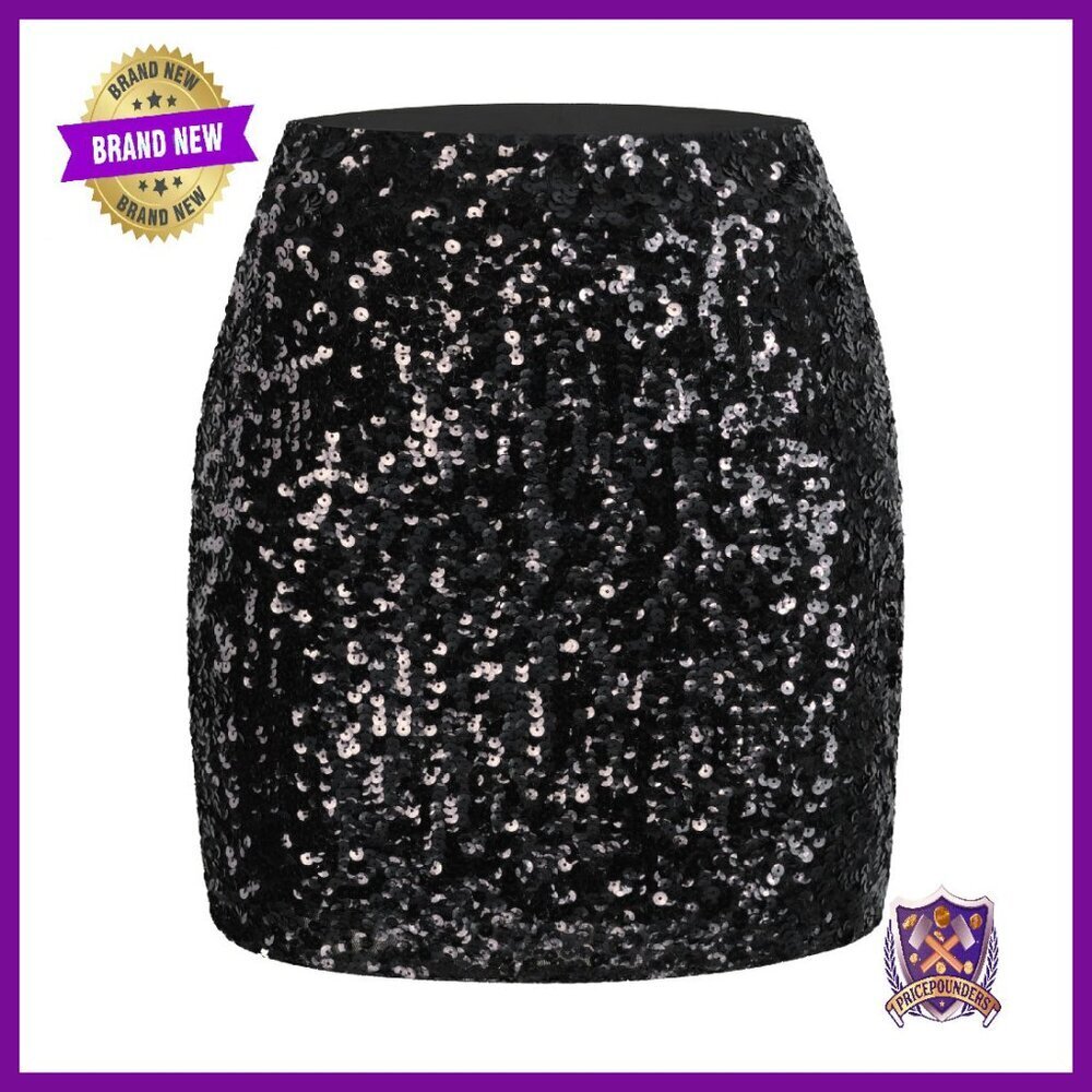 Sequin Stretchy Bodycon Mini Skirt Night Out Party Formal